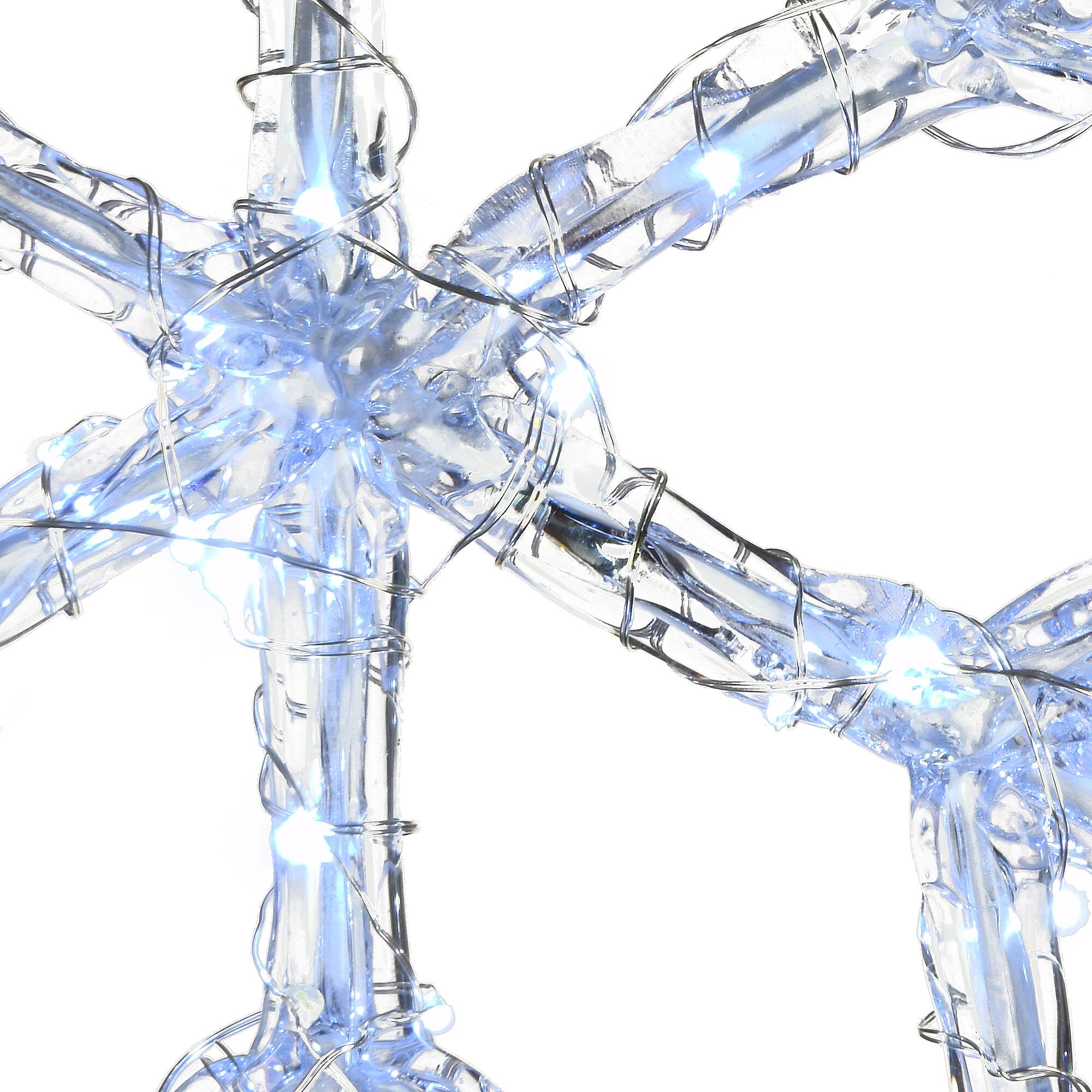 24" Ice Crystal Snowflake with Cool White LED Lights